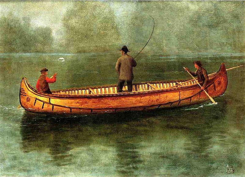 Albert Bierstadt Fishing_from_a_Canoe Spain oil painting art